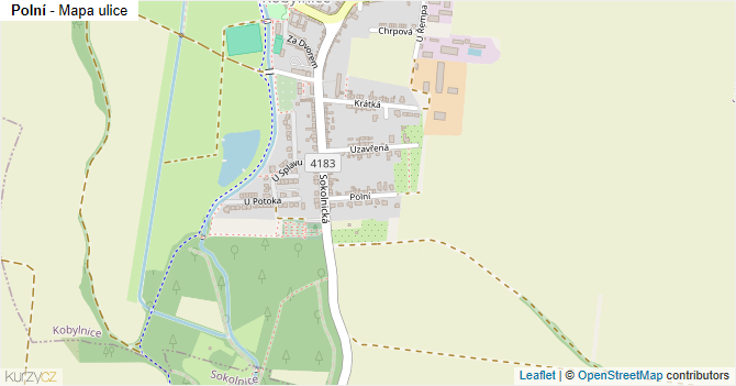 Polní - mapa ulice