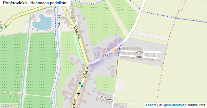 Ponětovická - mapa podnikání