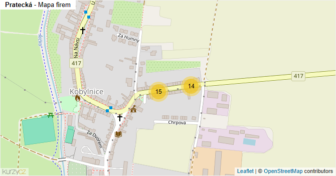 Pratecká - mapa firem