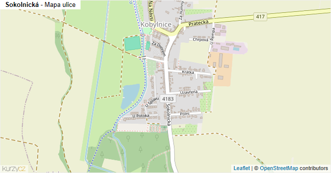 Sokolnická - mapa ulice