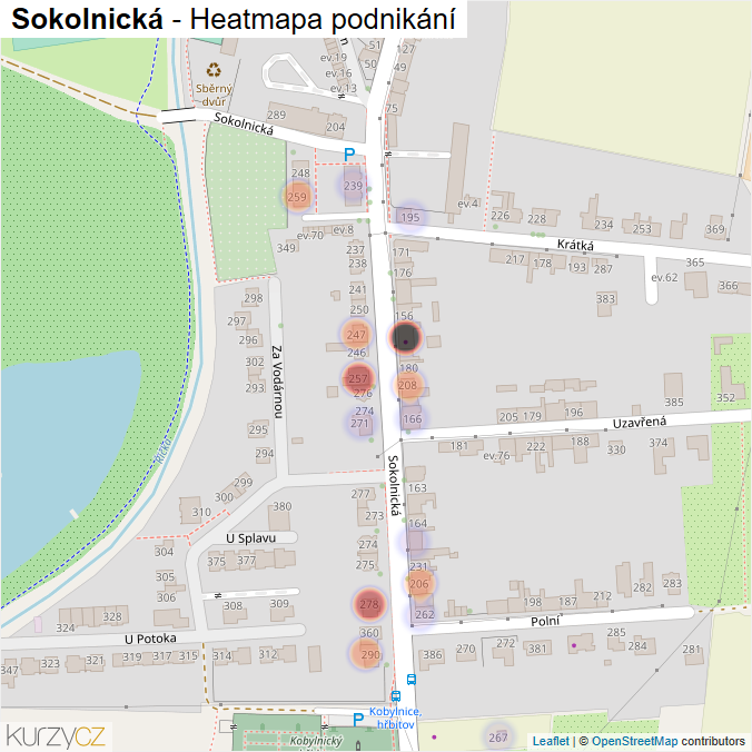 Mapa Sokolnická - Firmy v ulici.