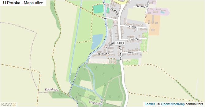 U Potoka - mapa ulice