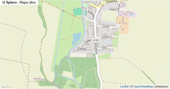 U Splavu - mapa ulice