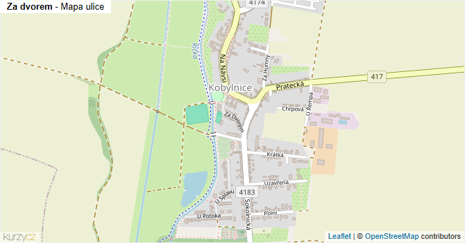Za dvorem - mapa ulice