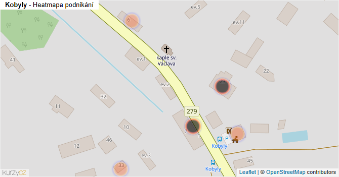 Kobyly - mapa podnikání