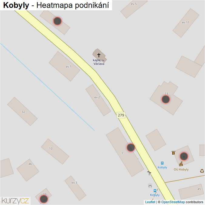 Mapa Kobyly - Firmy v obci.