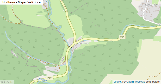 Podhora - mapa části obce