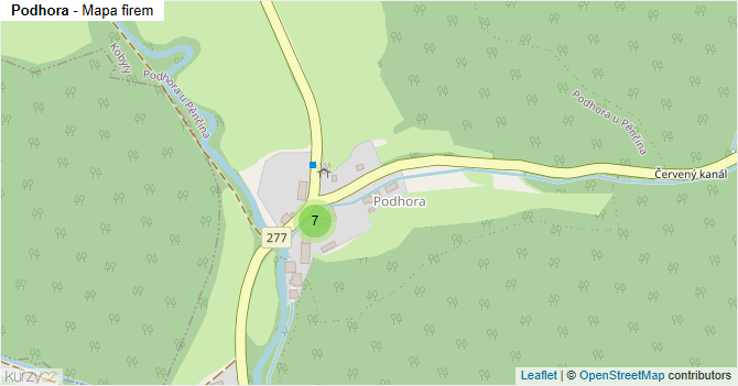 Podhora - mapa firem