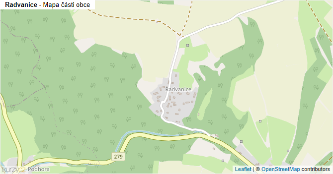 Radvanice - mapa části obce