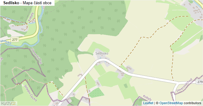 Sedlisko - mapa části obce