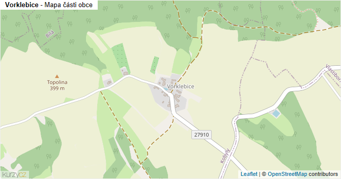 Vorklebice - mapa části obce