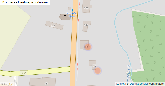 Kocbeře - mapa podnikání