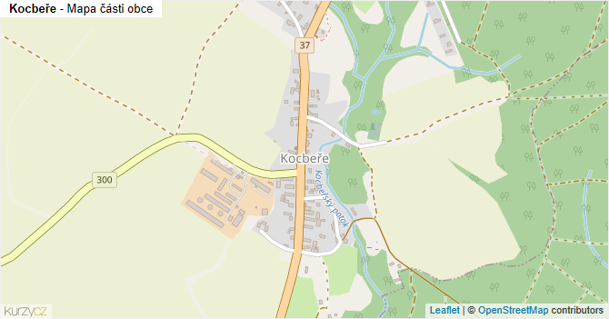 Kocbeře - mapa části obce