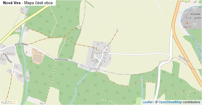 Nová Ves - mapa části obce
