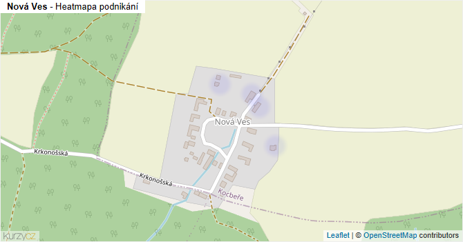 Nová Ves - mapa podnikání