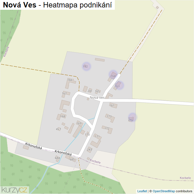 Mapa Nová Ves - Firmy v části obce.