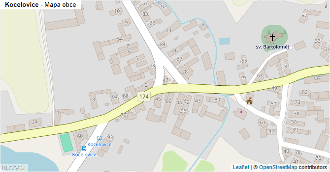 Kocelovice - mapa obce