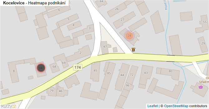 Kocelovice - mapa podnikání