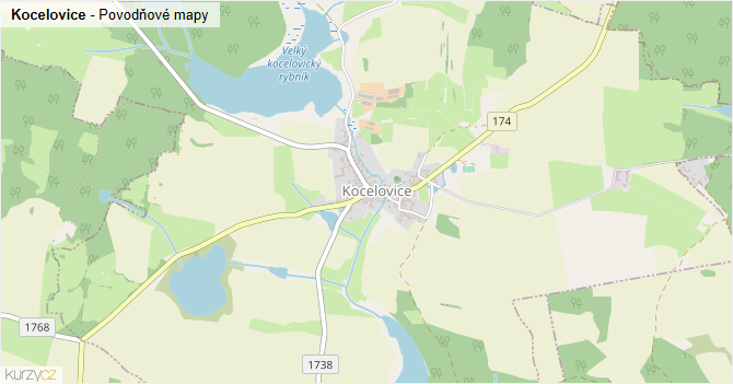 Kocelovice - záplavové mapy stoleté vody