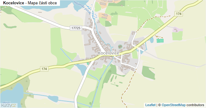 Kocelovice - mapa části obce