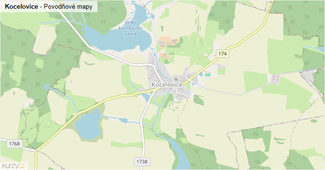 Kocelovice - záplavové mapy stoleté vody