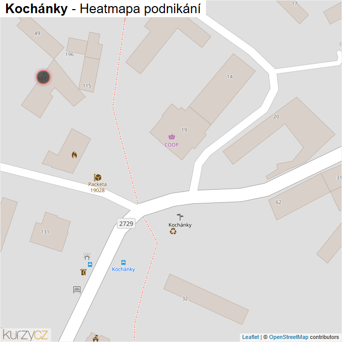 Mapa Kochánky - Firmy v obci.