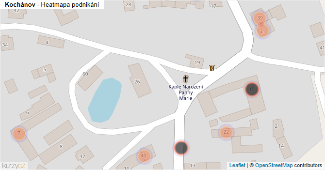 Kochánov - mapa podnikání