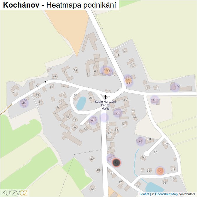 Mapa Kochánov - Firmy v části obce.