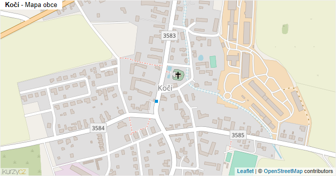 Kočí - mapa obce