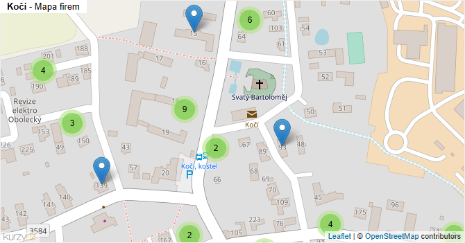 Kočí - mapa firem