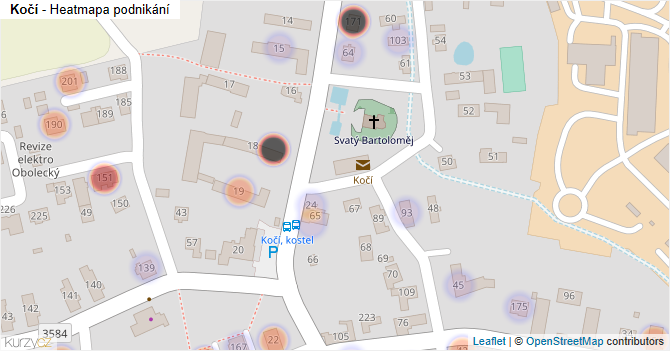 Kočí - mapa podnikání