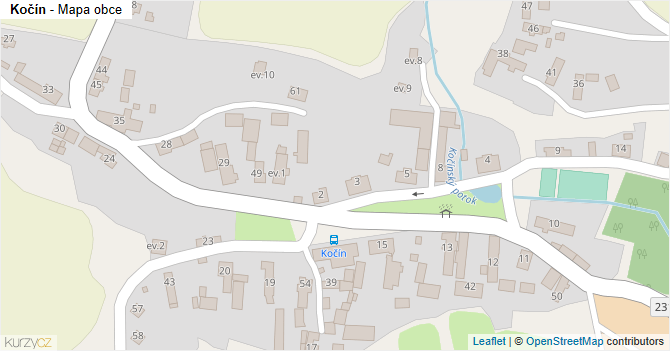 Kočín - mapa obce