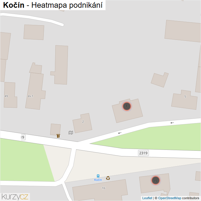 Mapa Kočín - Firmy v obci.