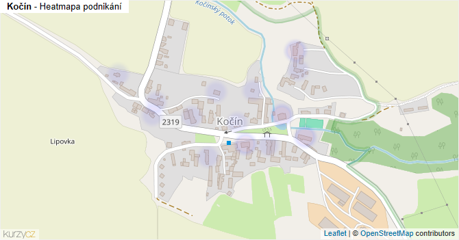Kočín - mapa podnikání