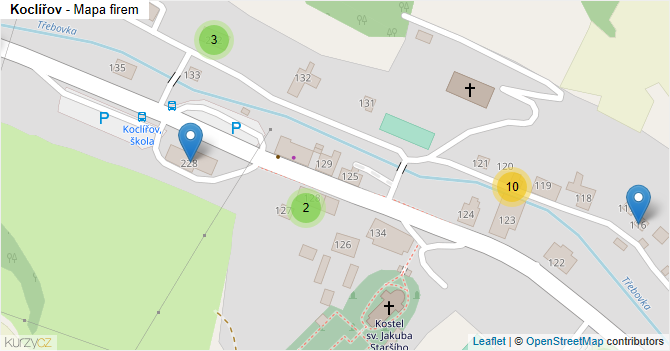 Koclířov - mapa firem