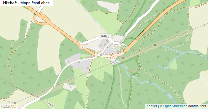 Hřebeč - mapa části obce