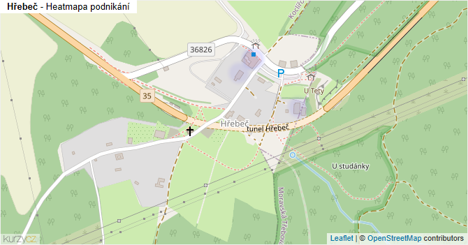 Hřebeč - mapa podnikání