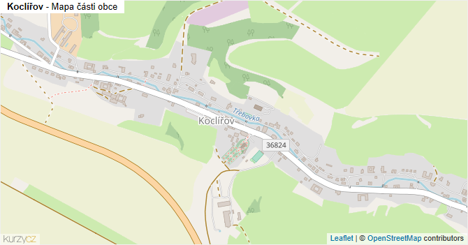Koclířov - mapa části obce