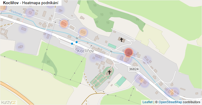 Koclířov - mapa podnikání