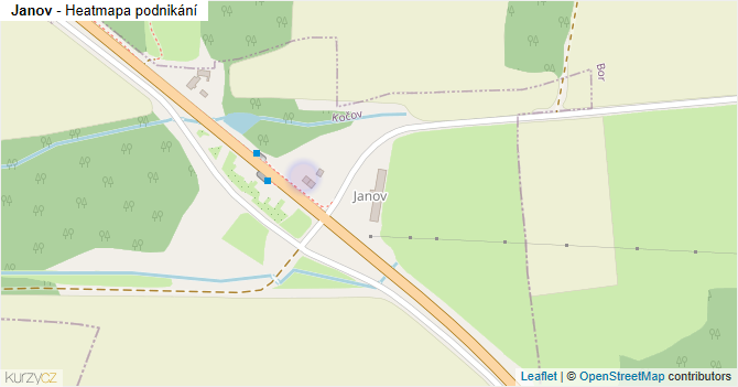 Janov - mapa podnikání
