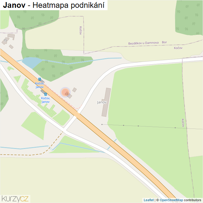 Mapa Janov - Firmy v části obce.