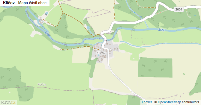 Klíčov - mapa části obce