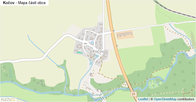 Kočov - mapa části obce