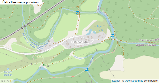 Ústí - mapa podnikání