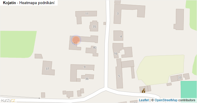 Kojatín - mapa podnikání