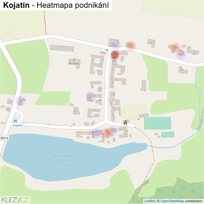 Mapa Kojatín - Firmy v části obce.