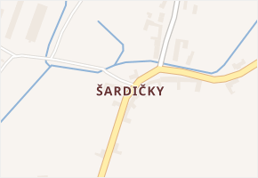 Šardičky v obci Kojátky - mapa části obce