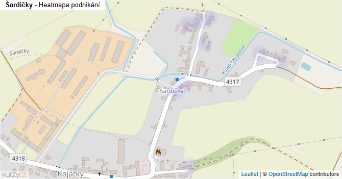 Šardičky - mapa podnikání