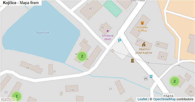 Kojčice - mapa firem
