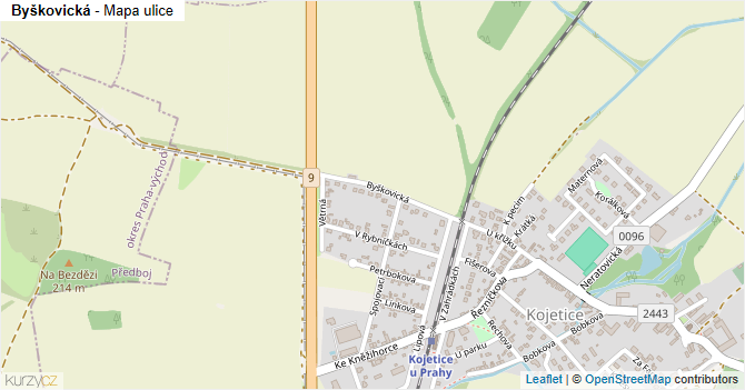 Byškovická - mapa ulice